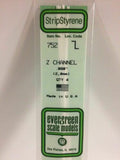 080 Z-Channel (2.0mm) (4 Pieces) by Evergreen Scale Models