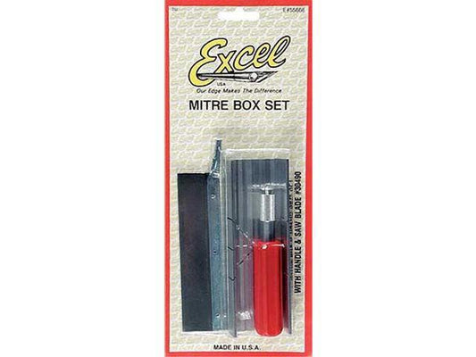Excel  Metal Mitre Box Set and Heavy Duty K5 Handle and Razor Pull Saw Blade