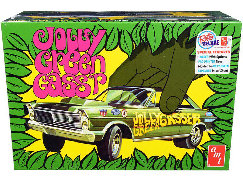 AMT AMT1192 Skill 2 Model Kit 1965 Ford Galaxie Jolly Green Gasser 3-in-1 Kit 1 by 25 Scale Model Car