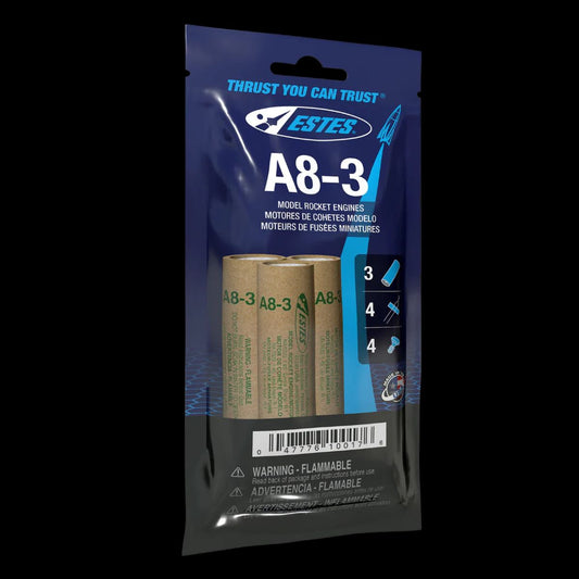 Estes A8-3 Model Rocket Engines 3 Pack No. EST10017