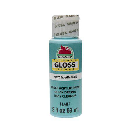 Apple Barrel Acrylic Craft Paint Gloss Finish Bahama Blue 2 Fl Oz No. 21397E