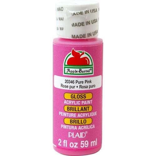 Apple Barrel Acrylic Gloss Finish Paint Pure Pink Color 2 Fl Oz No. 20346E
