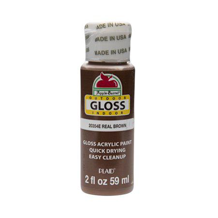 Apple Barrel Acrylic Gloss Finish Paint in Real Brown Color 2 Fl Oz No. 20354E