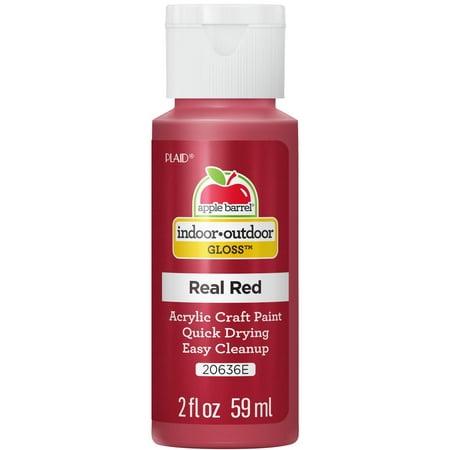 Apple Barrel Acrylic Paint Gloss Finish Real Red Color 2 Fl Oz No. 20636E