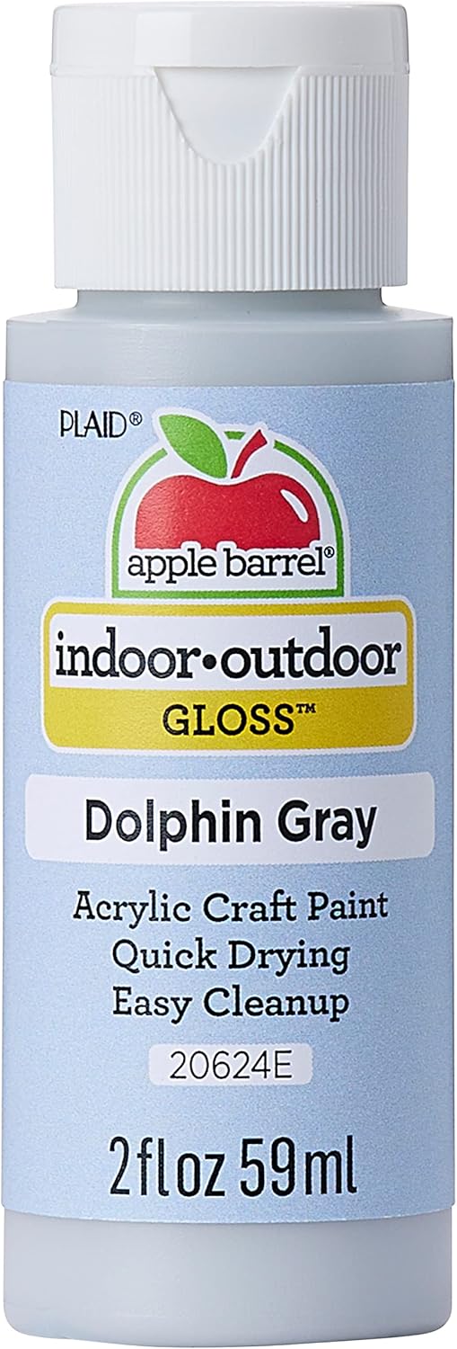 Apple Barrel Gloss Acrylic Paint Dolphin Gray Color 2 Fl Oz No. 20624E