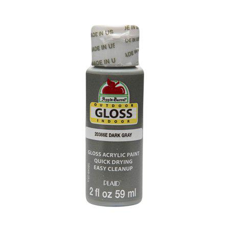 Apple Barrel Gloss Finish Acrylic Paint Dark Gray Color 2 Fl Oz No. 20366E