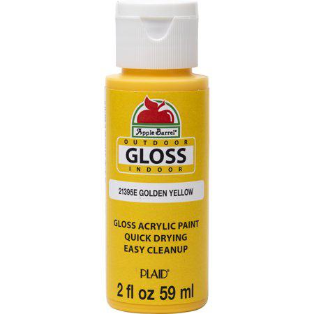 Apple Barrel Gloss Fish Acrylic Paint Golden Yellow Color 2 Fl Oz No. 21395E