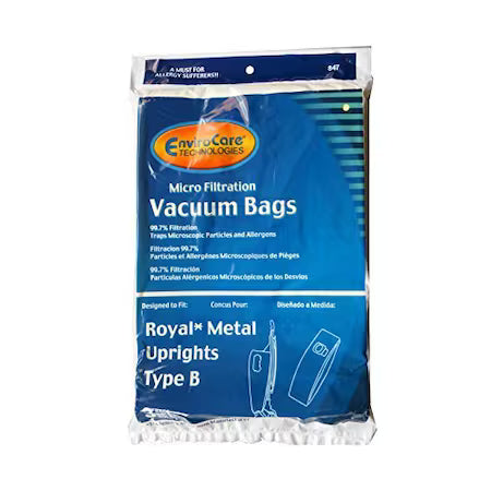 EnviroCare Royal Metal Upright Type B Vacuum Bags