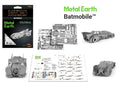 BATMAN 1989 BATMOBILE - Metal Earth : Silver, Small