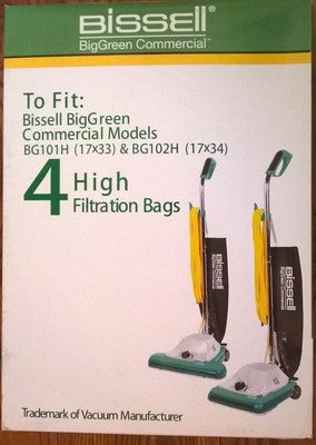 Bissell Big Green Commercial Advance Filtration Disposable Vacuum Bags OEM