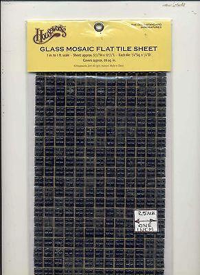 Houseworks Glass Mosaic Flat Tile Sheet Black No. 8220