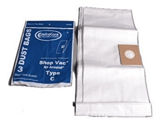 EnviroCare Shop Vac All Around Type C, 3 Pack Dust Bags No. 380SW