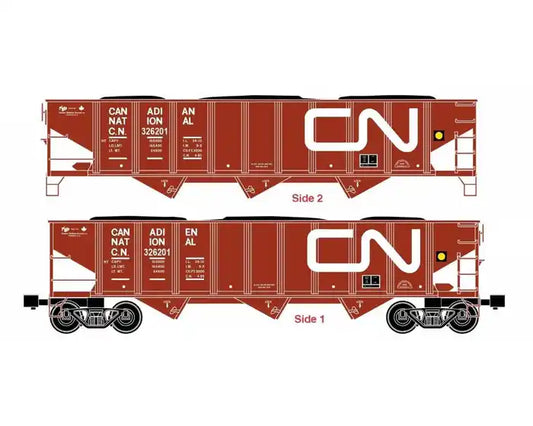 Ready Made Trains O Scale Canadian National 3-Bay Coal Hopper Car No. RMT-66288