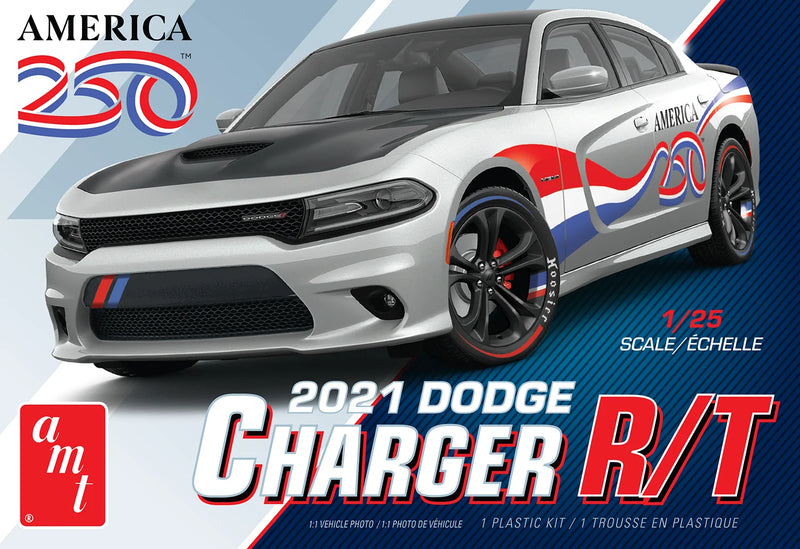 AMT 21021 Dodge Charger R/T America 250 1/25th Scale Plastic Car Model No. AMT1160