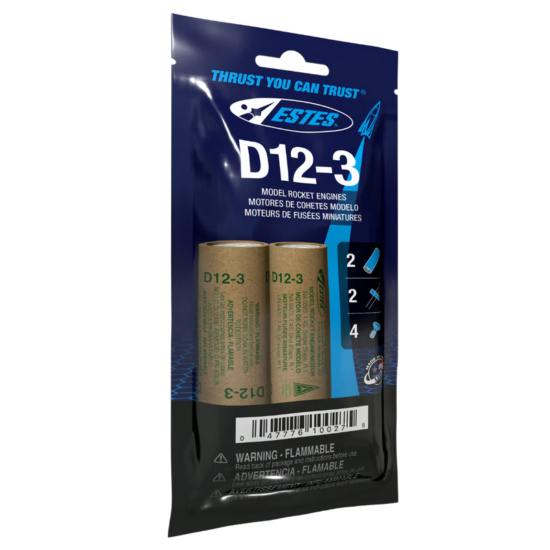 Estes D12-3 Rocket Engines 2 Pack