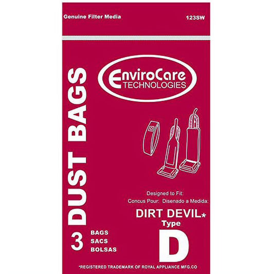 Dirt Devil Type D Vacuum Bags (3 Pack)