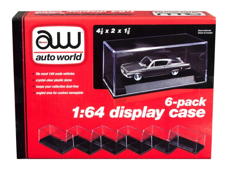 Auto World 6-Pack 1:64ths Scale Display Case Set No. AWDC008
