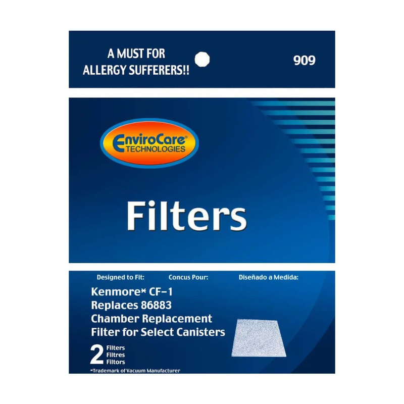 2 Filter 86883 Cf1 Kenmore Ultra Care& Panasonic Vacuum Cleaner by Envirocare 909