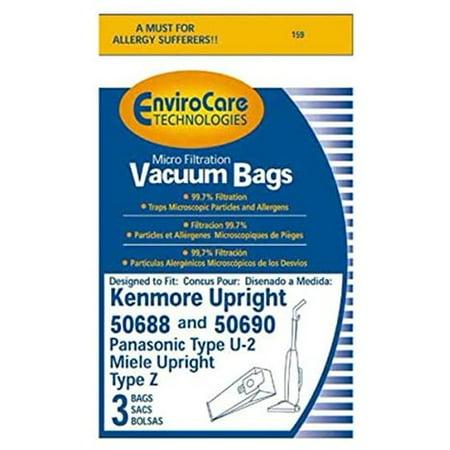 Envirocare Technologies Micro Filtration Vacuum Bags Kenmore Type U 3 Pack