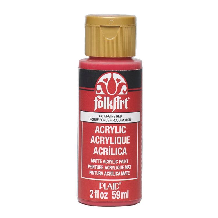 FolkArt 2 Fl. Oz. Engine Red Acrylic Matte Finish Paint No.436