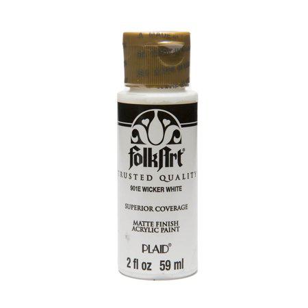 FolkArt Acrylic Craft Paint Wicker White Matte Finish White Fl Oz No. 901