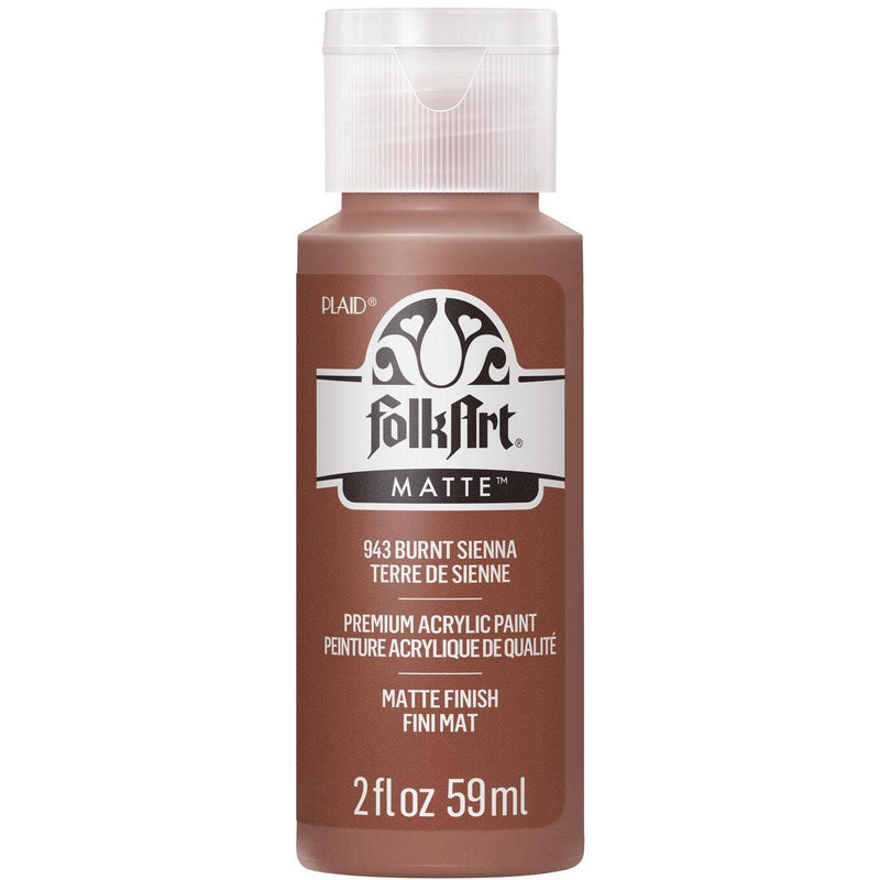 FolkArt Matte Acrylic Paint 2 oz: Burnt Sienna