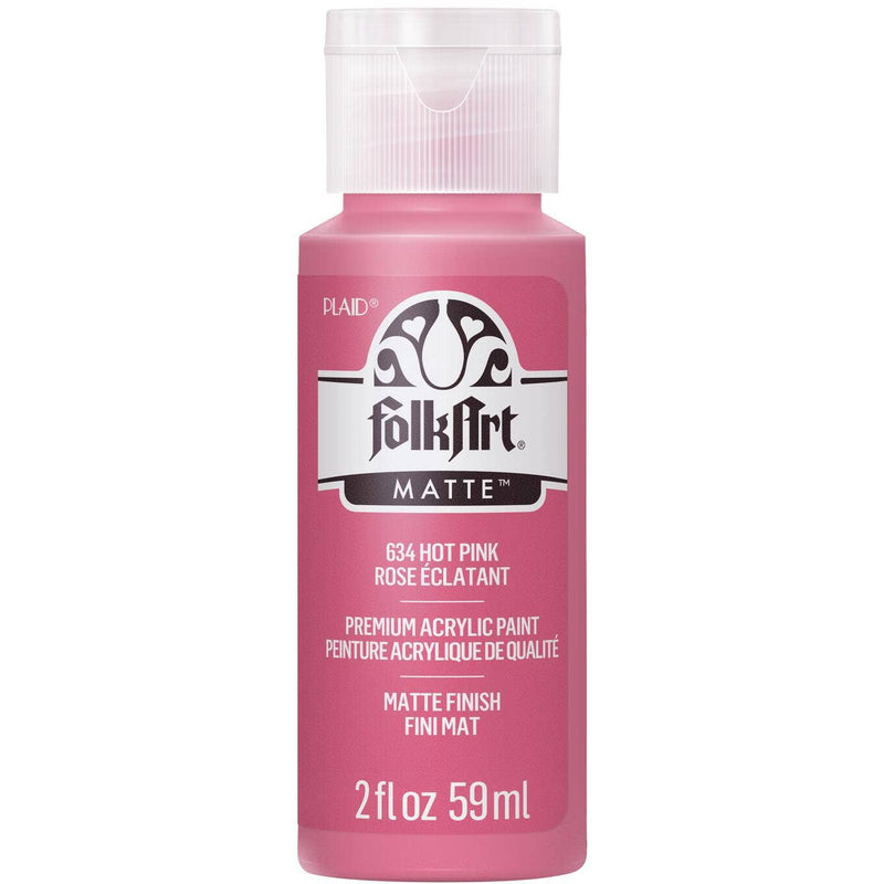 FolkArt Matte Acrylic Paint 2 oz: Hot Pink