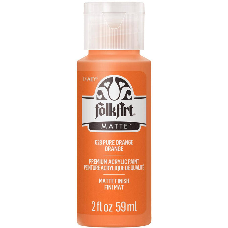FolkArt Matte Acrylic Paint 2 oz: Pure Orange
