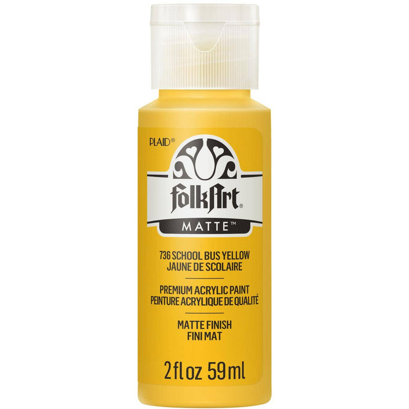 FolkArt Matte Acrylic Paint 2 oz: School Bus Yellow