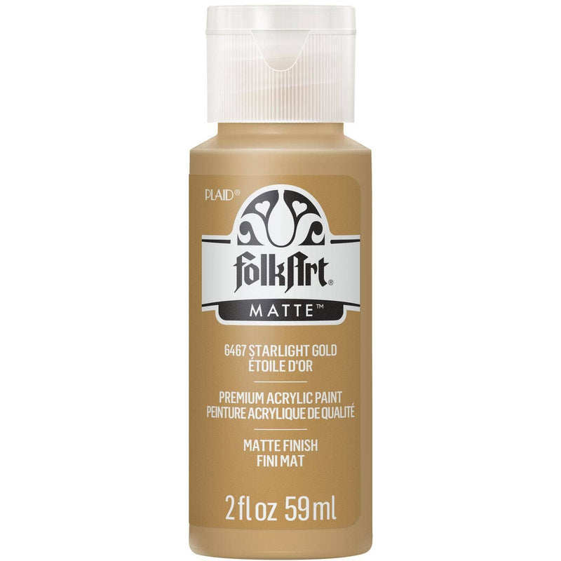 FolkArt Matte Acrylic Paint 2 oz: Starlight Gold