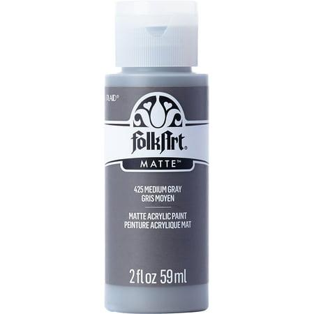 Folk Art Acrylic Craft Paint Matte Finish Medium Gray 2 fl Oz No. 425