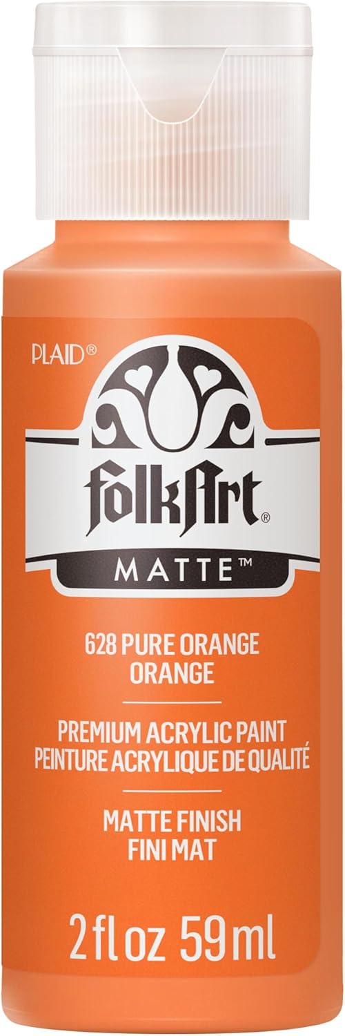 Folk Art Acrylic Craft Paint Matte Finish Pure Orange 2 fl oz No. 628