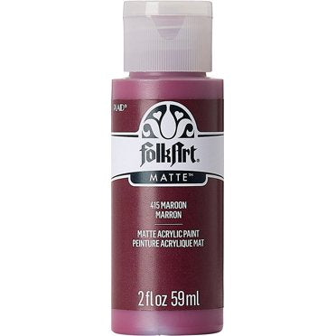 Folk Art Acrylic Matte Finish Paint in Matte Finish Maroon Color 2 Oz No. 415