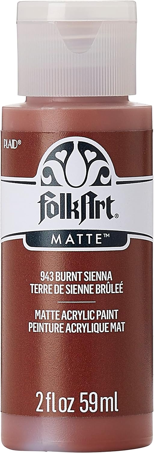 Folk Art Acrylic Paint Matte Finish 2 Fl Oz -Burnt Sienna Color No.943