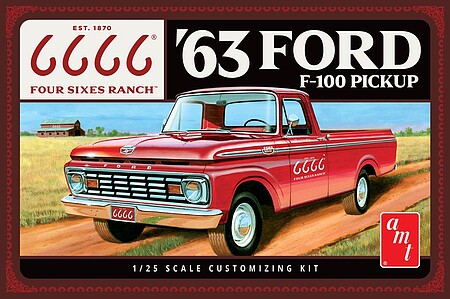 AMT '63 Ford F-100 Pickup Four Sixes Ranch 1/25th Scale Plastic Model No. AMT1559