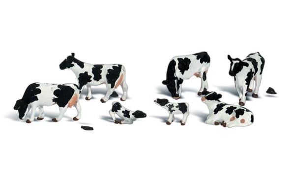 Woodland Scenics Scenic Accents HO Scale Holstein Cows 11 Pieces No. A1863