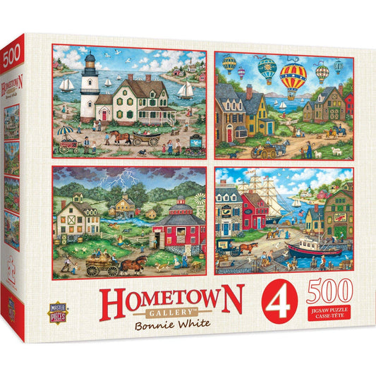 Hometown Gallery - 500 Piece Jigsaw Puzzles 4 Pack