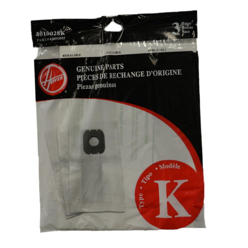 Hoover Vacuum Bags Style K 3 Pack OEM # 4010028K