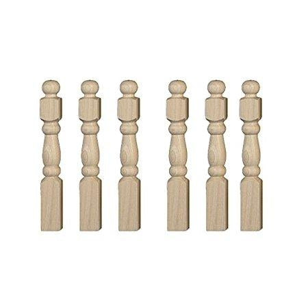 HouseWorks Dollhouse 6 Natural Wood Turned Newel Posts Miniature DIY Timber 1:12 Scale