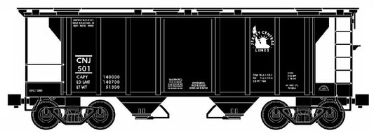 Ready Made Trains O Scale Jersey Central 34ft 2-Bay Covered Hopper No. RMT-86326