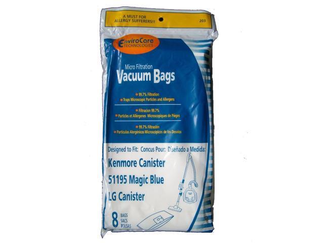 Kenmore Type M Sears 51195 Magic Blue LG Vacuum Bags are Vacuum Cleaners 8 Pack
