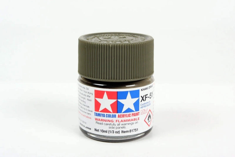 Tamiya Acrylic Paint Mini XF-51 Khaki Drab Color 10ml No. TAM81751