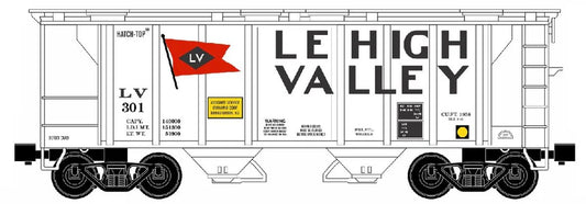 Ready Made Trains O Scale LV/Lehigh Valley 34ft 2-Bay Covered Hopper Car No. RMT68338