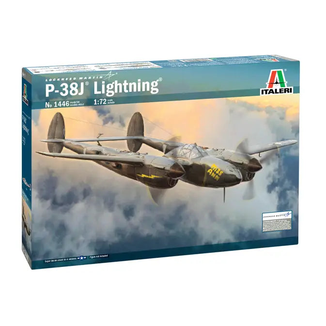 Italeri Lockheed Martin P-38J Lightning Plastic Model Kit No. 1446 1/72nd Scale