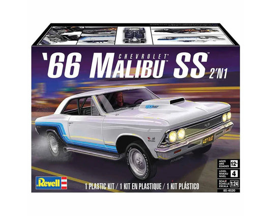 Revell '66 Chevrolet Malibu SS 2'N1 Plastic Model Kit 1:24th Scale No. 85-4520