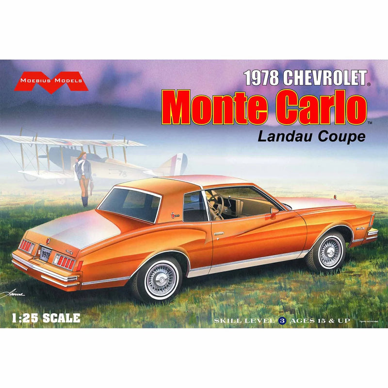 Moebius Models 1978 Chevrolet Mont Carlo Landau Coupe 1/25th Scale Plastic Car Model No. MOE2318