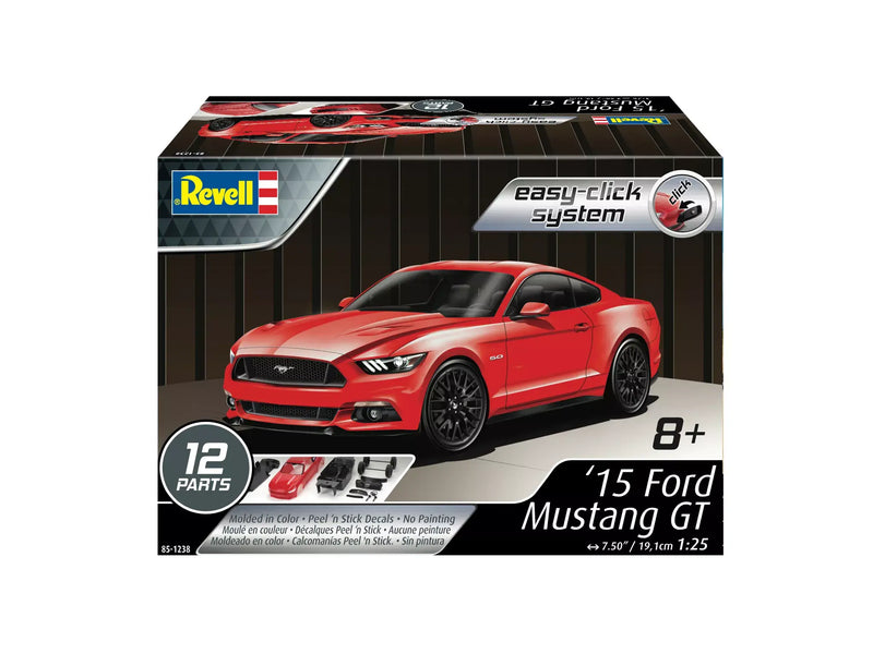 Revell Easy Click System '15 Ford Mustang GT 1/25th Scale No. 85-1238