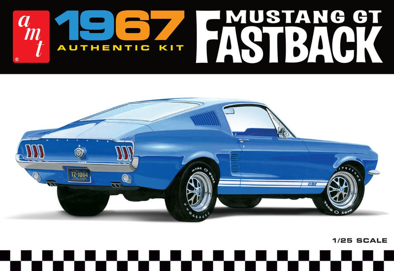 AMT 1967 Mustang GT Fastback 1/25th Scale Plastic Model Kit No. AMT1241