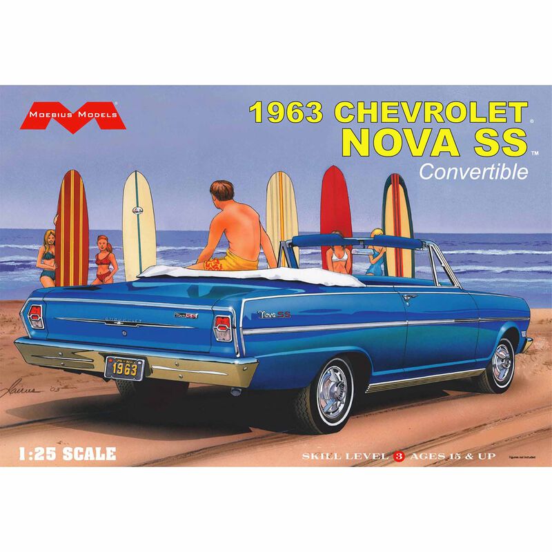 Moebius Models 1963 Chevrolet Nova SS Convertible 1/25th Scale Plastic Car Model Kit NO. MOE2318