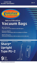 EnviroCare Sharp Upright Type PU-2 Vacuum Bags, 9 Pack, No. 844-9